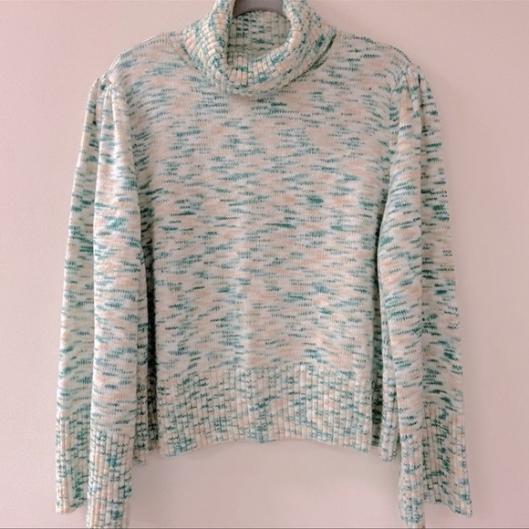 LC Lauren Conrad | Space Dye Turtleneck Knit Green/Tan XXL - Picture 6 of 12